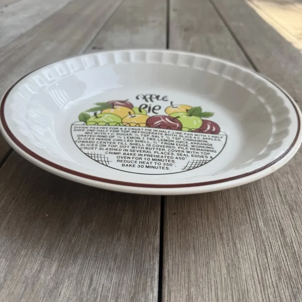 Hankook Apple Pie Plate Baking Dish Pie Recipe Vintage Granny CottageCore